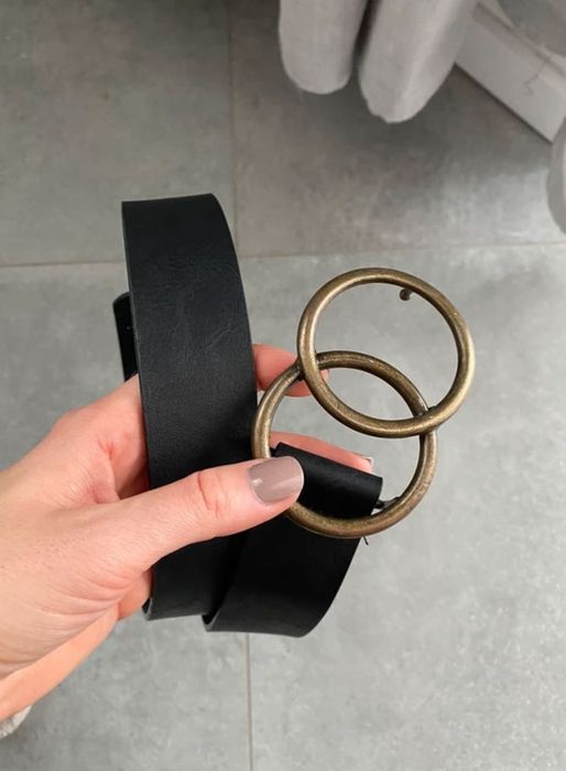 Pasek h&m Czarny Klamra