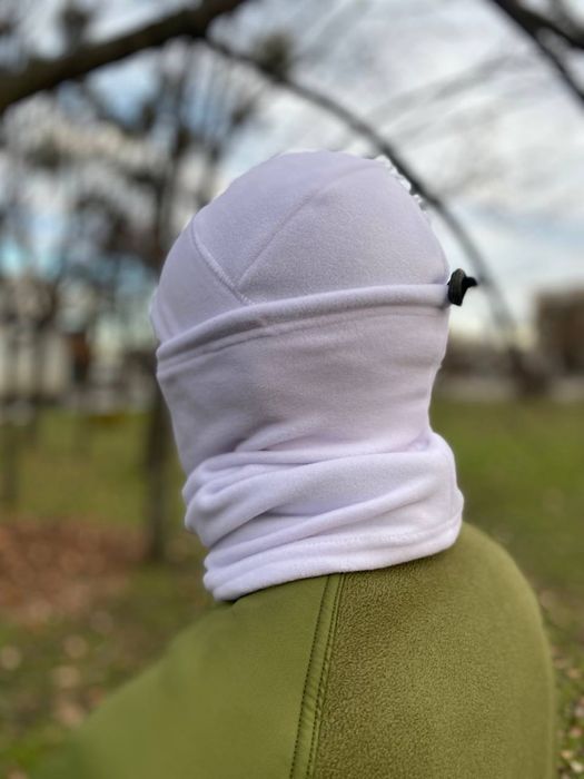 Баф флісовий 300г/м2, білий зимовий, зимний белый флисовый