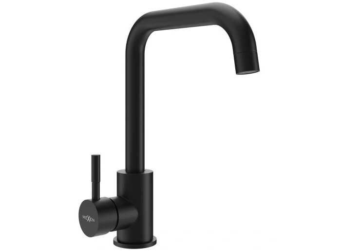 Bateria kuchenna stal czarna kran