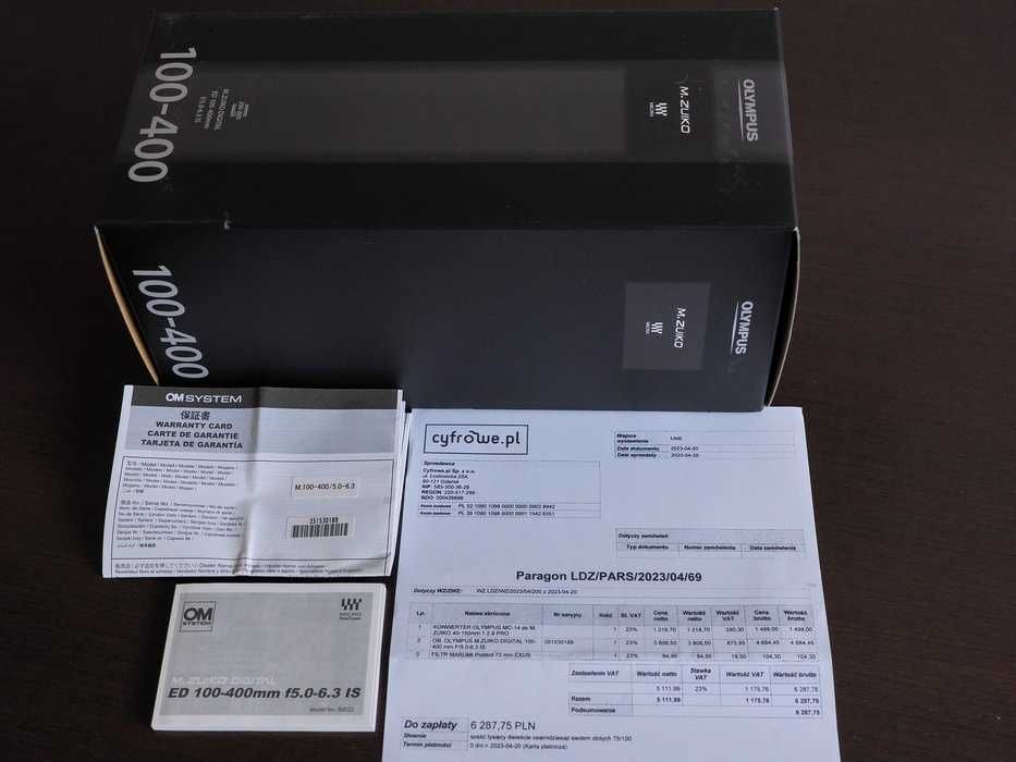 Obiektyw Olympus M.Zuiko Digital ED 100-400mm F5.0‑6.3 IS