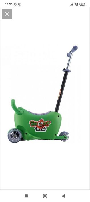 Nowa Milly mally Snoop hulajnoga jeździk 3 w1 kolor zielony