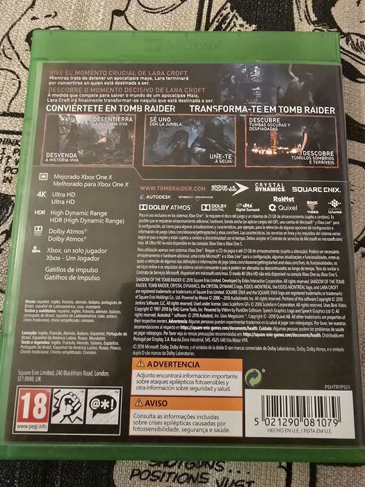 Shadow of the Tomb Raider Xbox one/Series X impecável