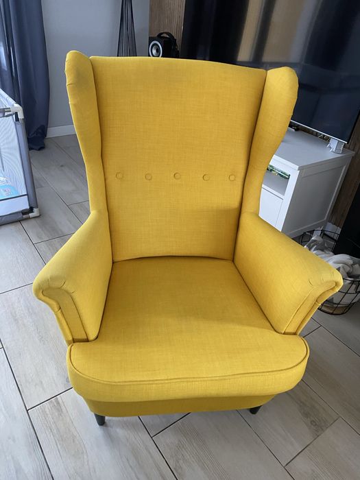 Zestaw 2 fotele uszak + podnóżek IKEA Strandmon