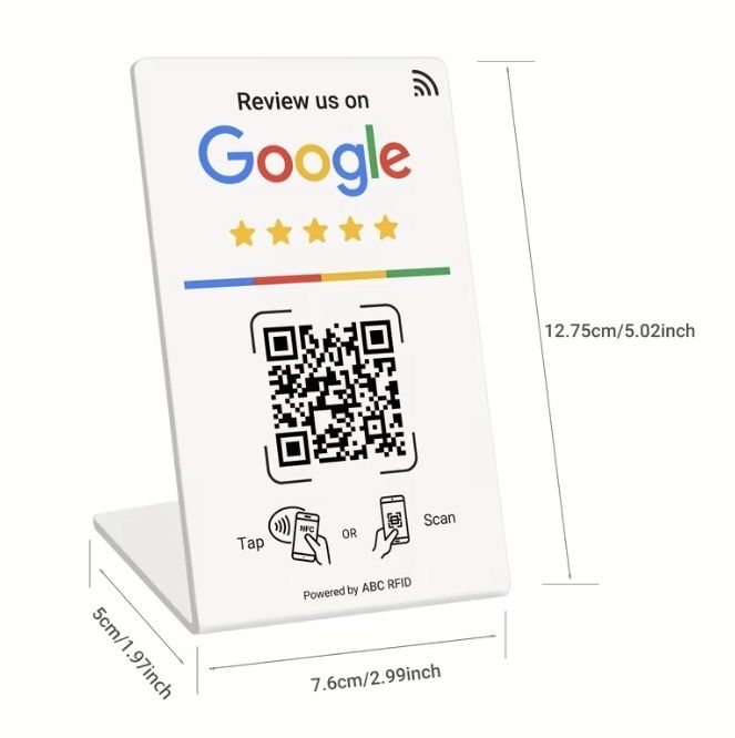 Placa NFC + QR Code para Avaliações Google – Receba Mais Reviews