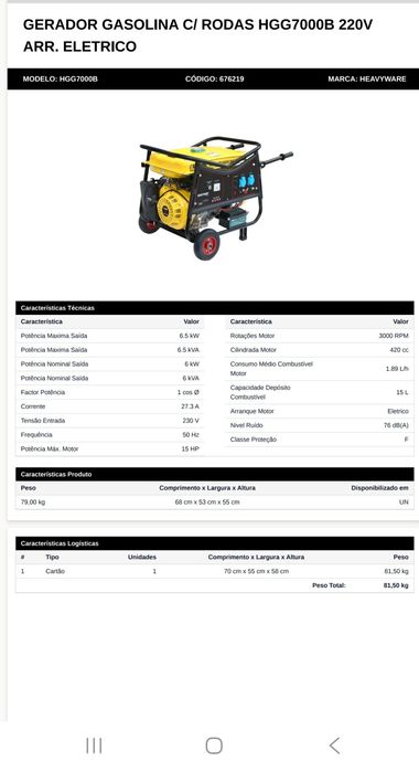 Geradores Novos com fatura e garantia