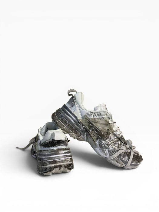 ЕЛІТНІ! Nike V2K Runtekk White Silver Custom 36 37 38 39 40 41 42 43 44 45 найк в2к рантек білі сірі кастом