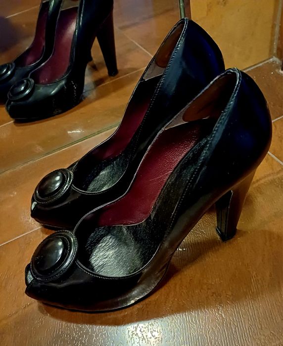Szpilki, czółenka Prima Moda 37, skóra, retro