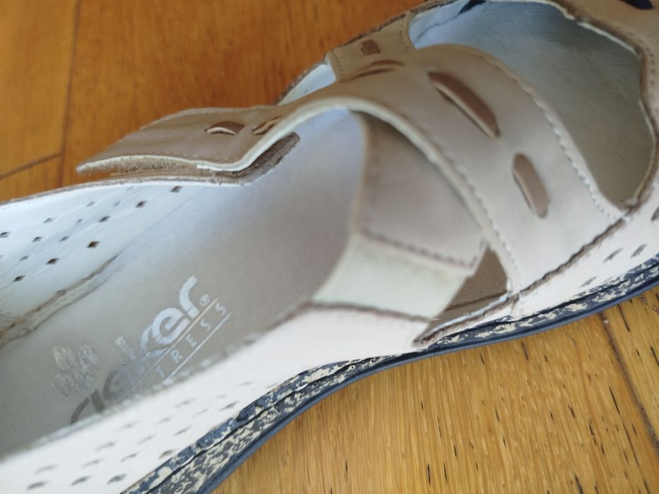 Rieker 41, damskie skórzane mega wygodne buty sandały wkł.26,5 cm