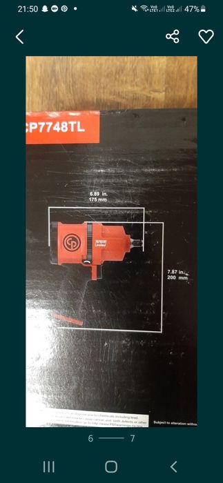 Klucz udarowy pneumatyczny 1/2"  1300NM  CP7748 TL