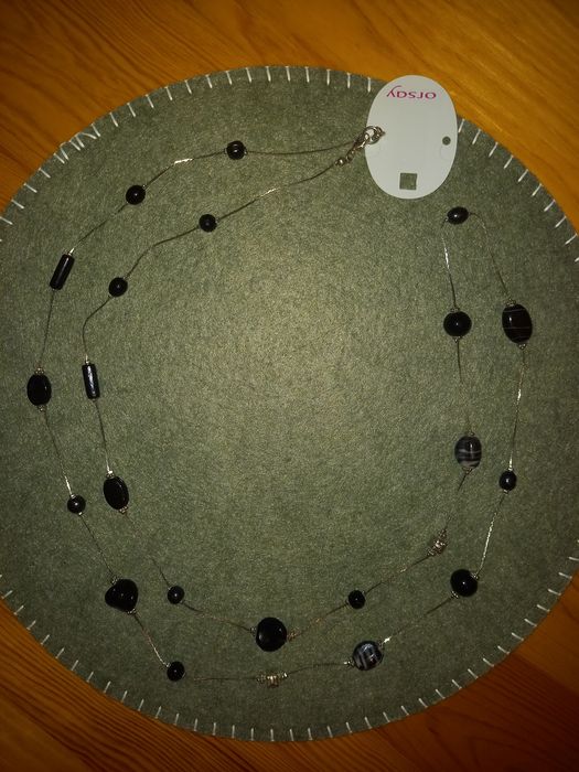 długie, eleganckie, czarne KORALE - Orsay, NOWE!