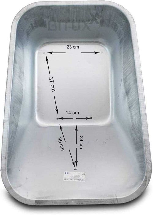 Zapasowa misa do taczki koryto wanna ocynkowana 100L powystawowa