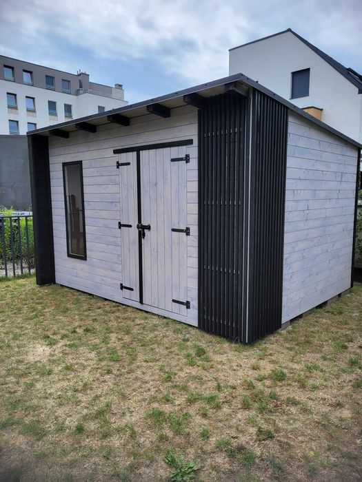 Domek ogrodowy 4x3 z lamelami na narzędzia ogrodowymontaż gratis