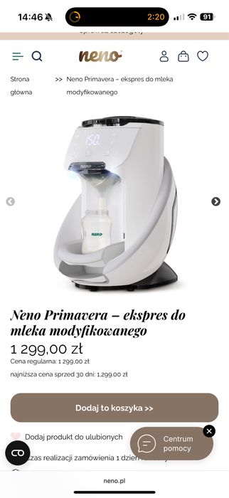 Ekspres do mleka modyfikowanego neno primavera