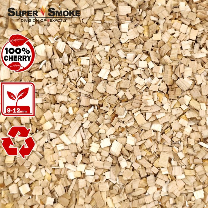 Zrębki Wędzarnicze Super Smoke CHERRY KL-10 (9-12mm) Large 65 Litrów