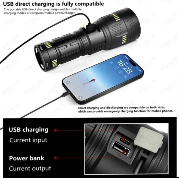 Вражаючий дальнобійний ліхтар-gt 61 з дальностю 1500 метрів