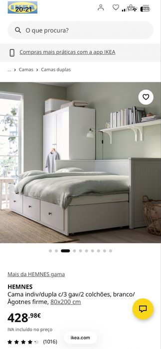 Cama Individual/Dupla + 2 colchões IKEA