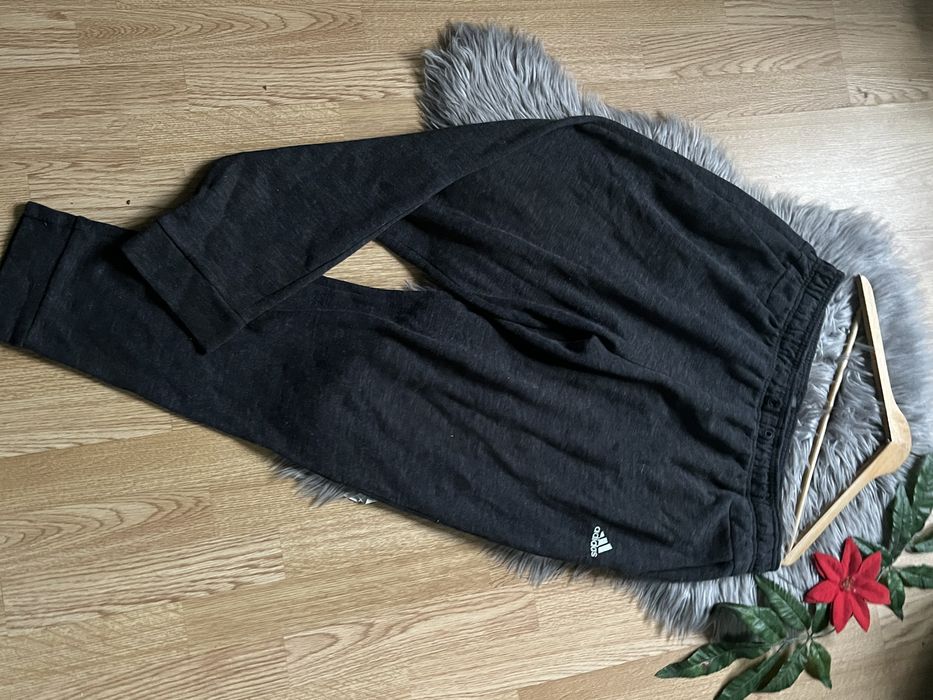 Spodnie dresowe Adidas oryginał XL ciemny szary sportowe
