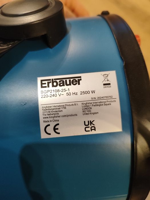 Nagrzewnica elektryczna Erbauer 2500w, rok 2024