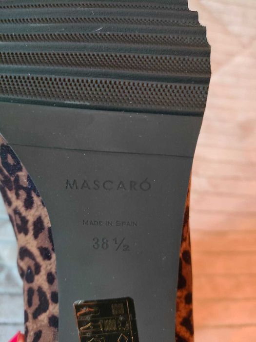 Botas de salto alto padrão leopardo Mascaró