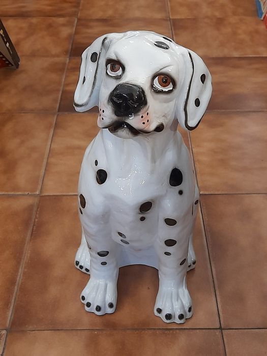 Cão DÁLMATA feito em barro - Louça de Portugal NOVO MODELO super fofo