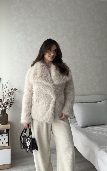 Бежевая шуба в стиле zara/ шубка зара
