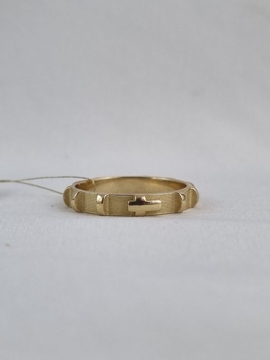 Złoty nowy pierścionek różaniec obrączka Au.585