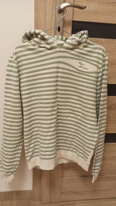 Męska markowa bluza z kapturem w paski rozmiar S