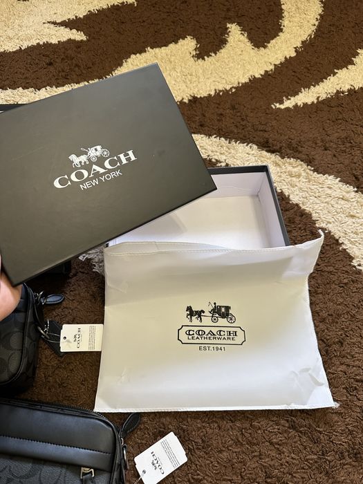 Сумка Coach коуч коач месенжер шкіряний через плече