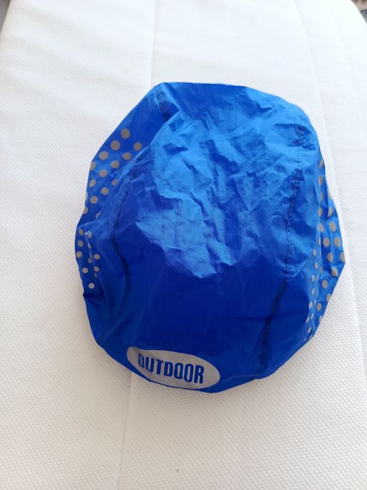 Wodo-kurzo-wiatroszczelny pokrowiec na kask rowerowy/one size/odblaski