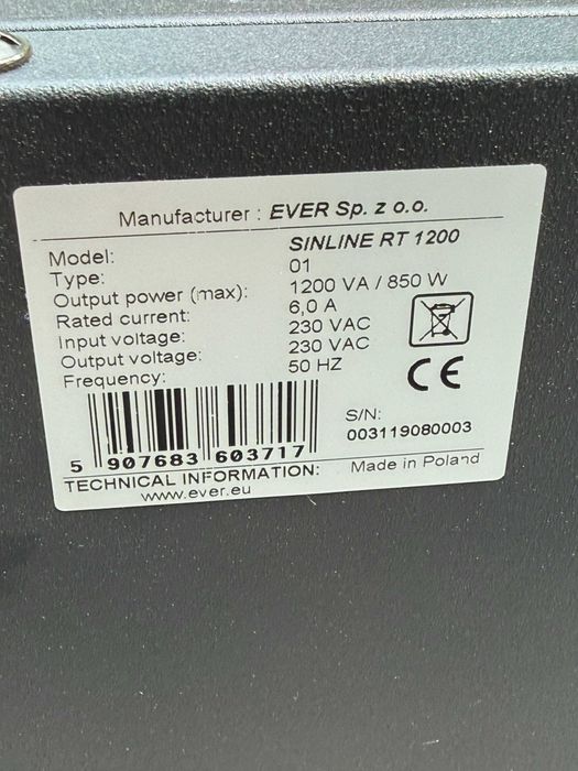 UPS Sinline RT 1200 Ever