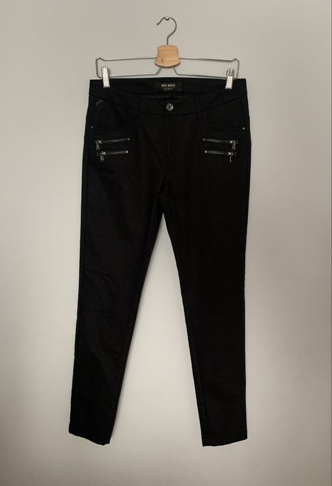 Mos Mosh czarne spodnie skinny basic minimalizm soft tailoring 38 M