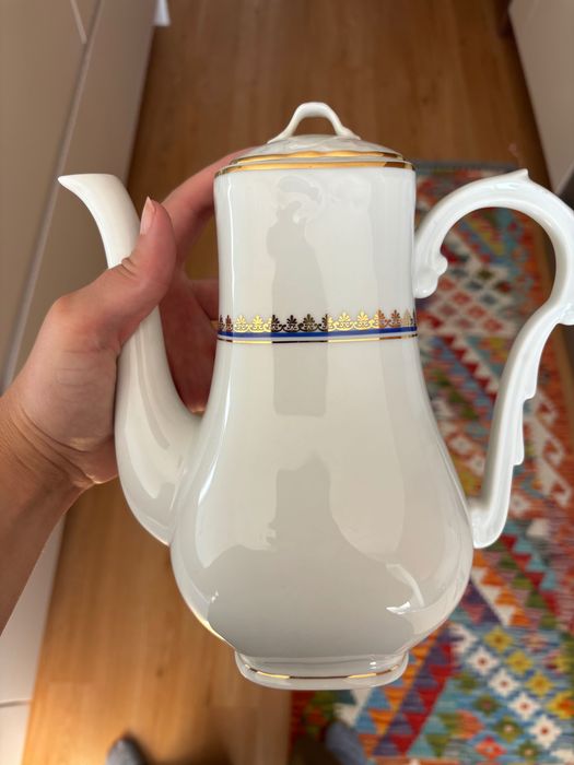 Serviço de café Vista Alegre Antigo - Azul e Dourado