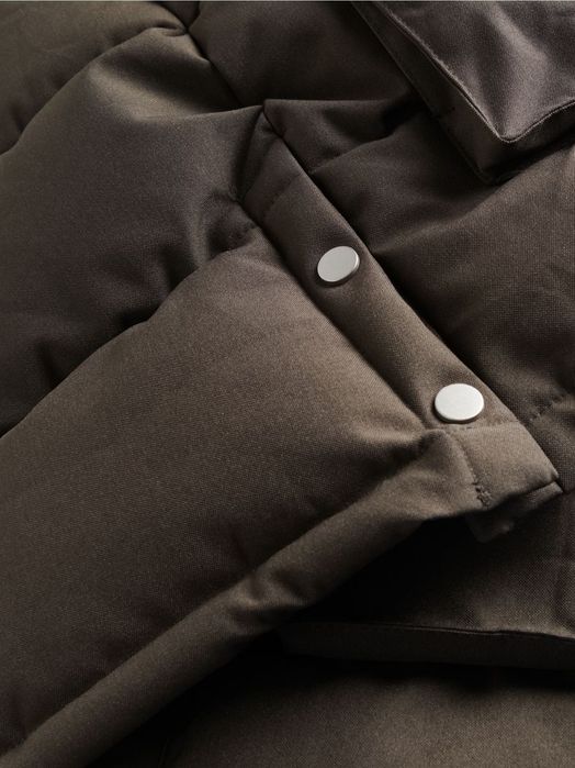 Kurtka zimowa męska pikowana parka brązowa Reserved bardzo ciepła rozm