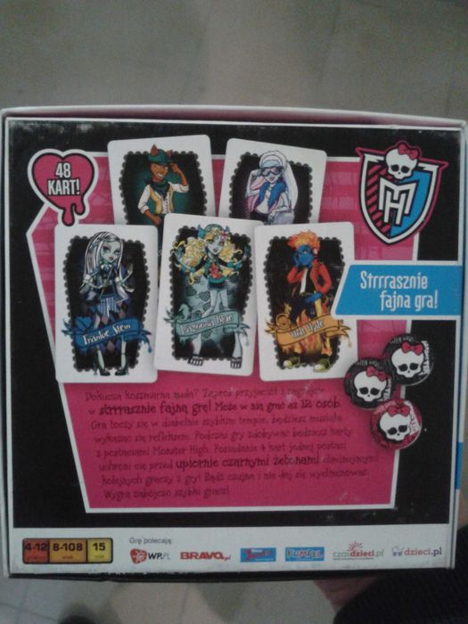 Gra karciana Monster High 48 kart postacie żetony