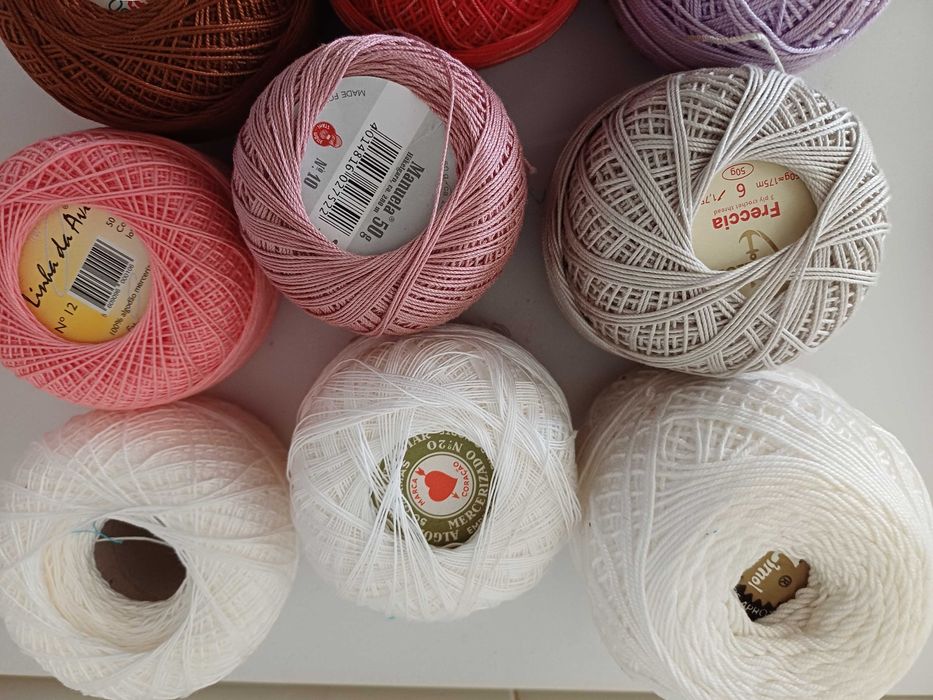 Linhas de croché e de bordar