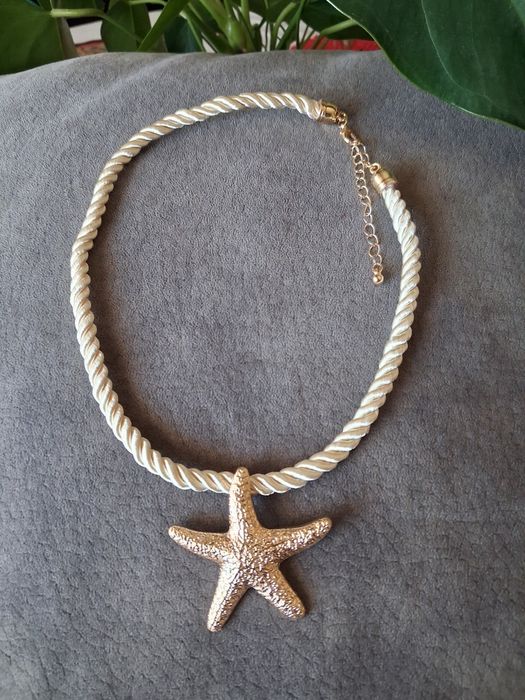 Conjunto colar e brincos com estrela do mar