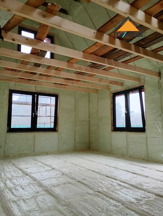 Piana PUR Wełna Celuloza Ocieplenie Domu Poddasza Stropu Ściany Hali