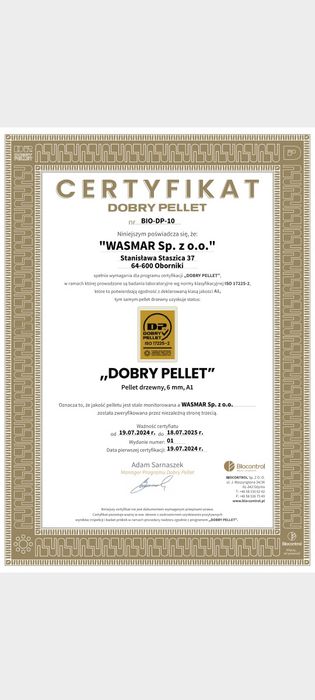 Pellet pelet drzewny lava igła bizon certyfikat A1