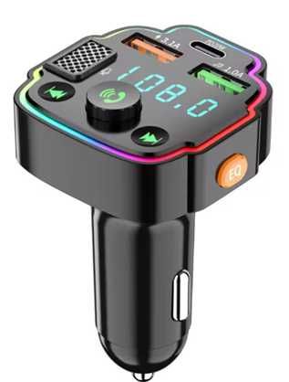 Transmiter samochodowy bluetooth fm mp3 2x usb + usb-c ładowarka