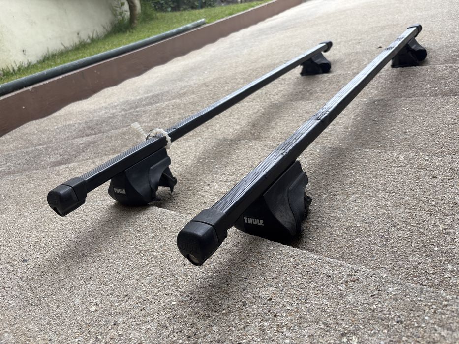 Barras de tejadilho Thule Rapid System 754 + Fit Kit 1254 + SquareBar — Excelente estado