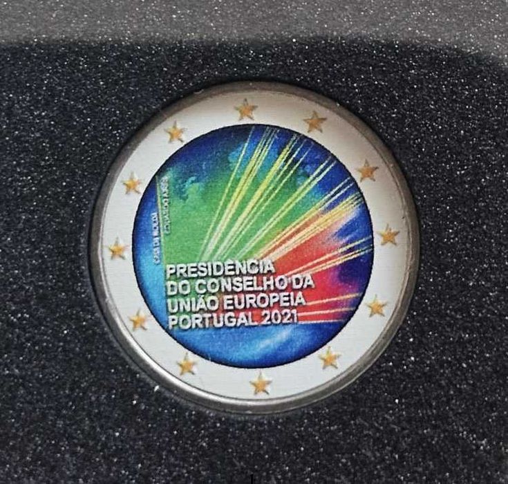 Moeda 2 € Portugal 2021 - Edição artística colorida (não oficial)