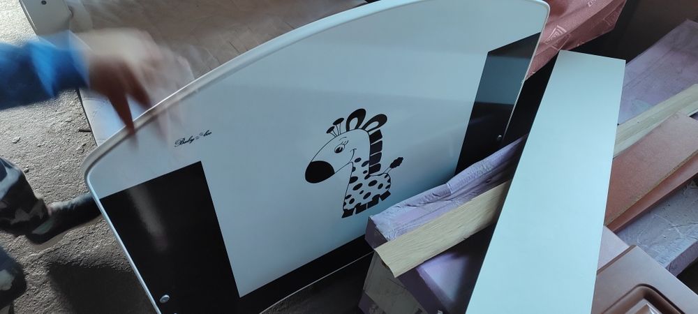 Łóżeczko dziecięce łóżko 140x70 biało brązowe