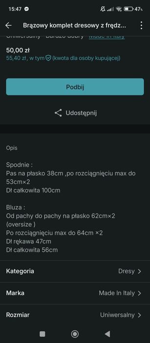 Komplet dresowy made in italy