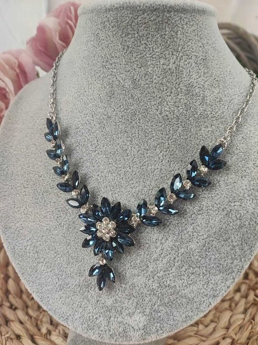 Elegancki komplet ślubny cudo kryształ granatowy z2