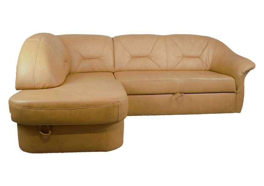 Narożnik "FRESH" EKO SKÓRA  z f. spania i pojemnik na pościel.