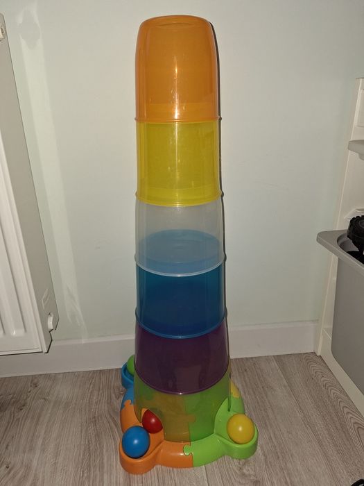 Wieża z piłeczkami tęczową piramida do układania 65cm