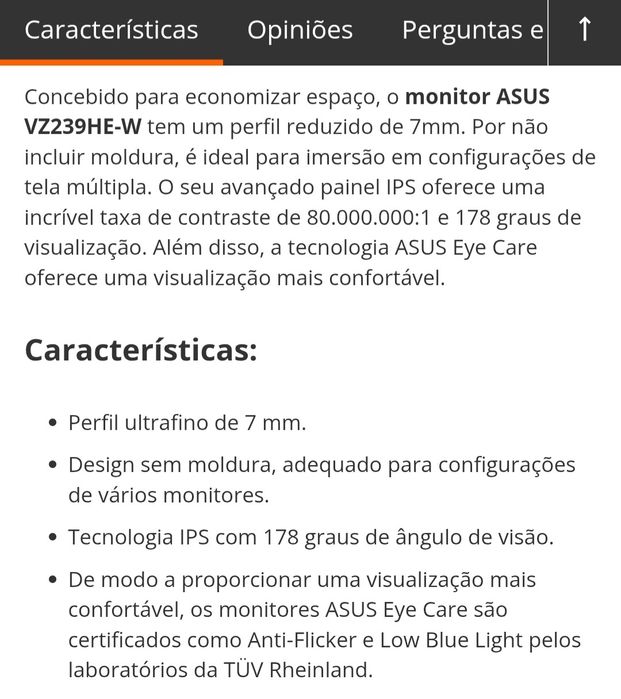 Monitor Asus vz239he w