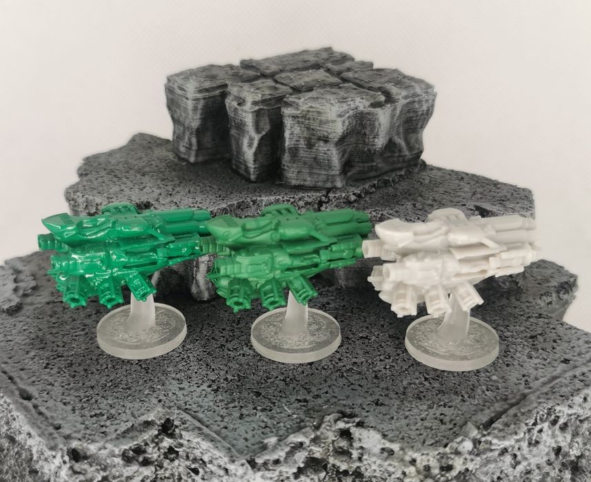 8 statków Dreadnoughts do gier planszowych. Druk 3D, żywica UV.