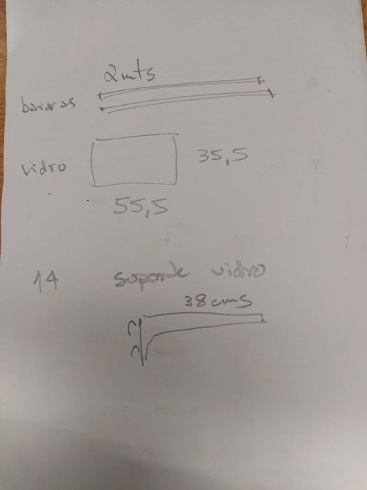 prateleiras de vidro 55.5x35.5