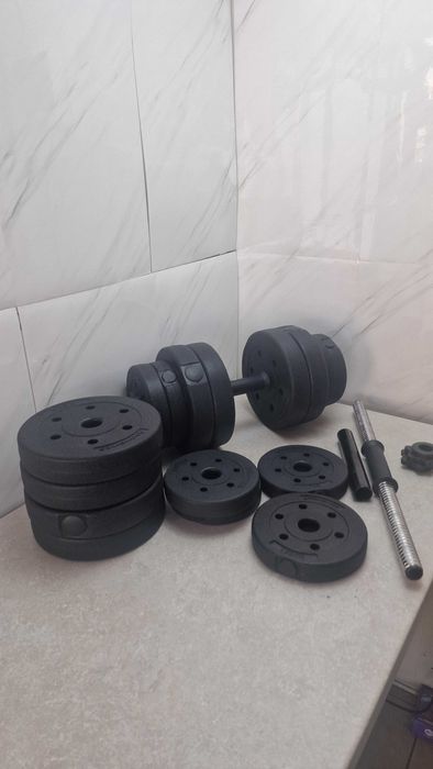 Hantle regulowane 30 kg hantle + sztanga zestaw do ćwiczeń